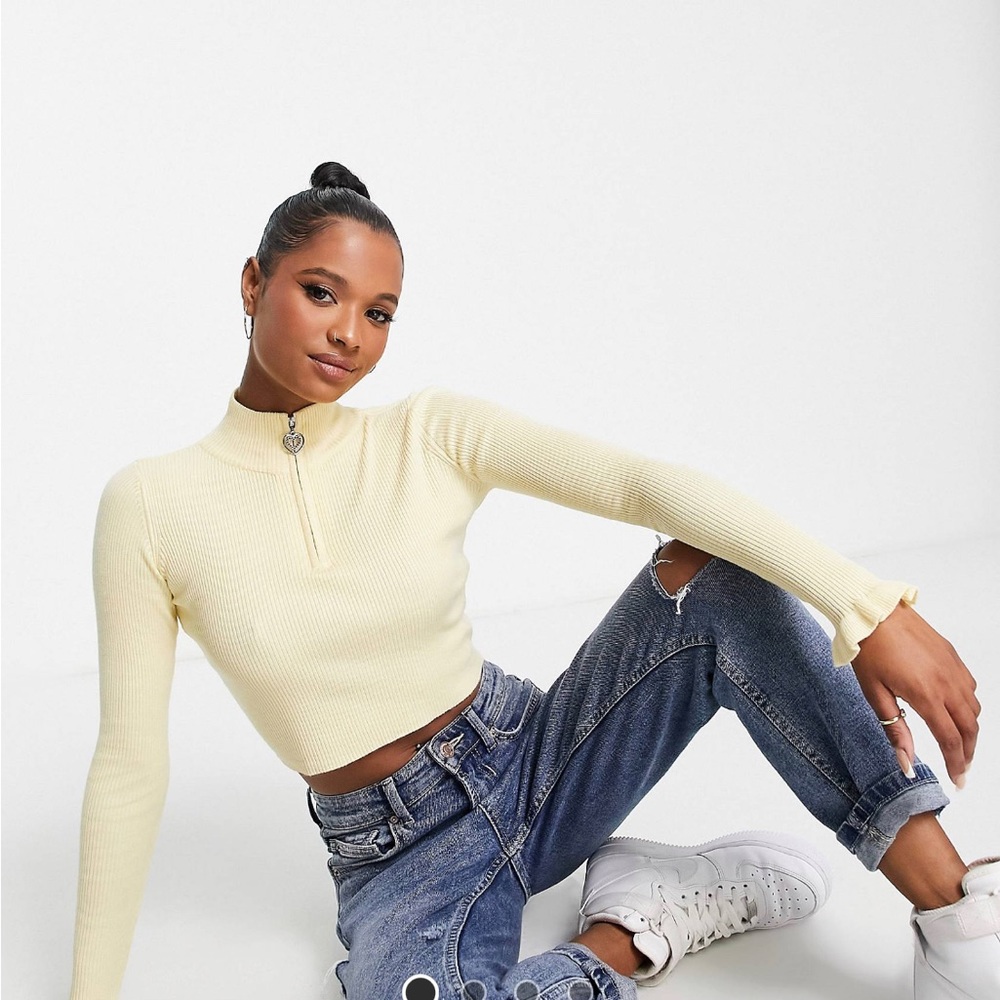 Zip Front Knit Sweater